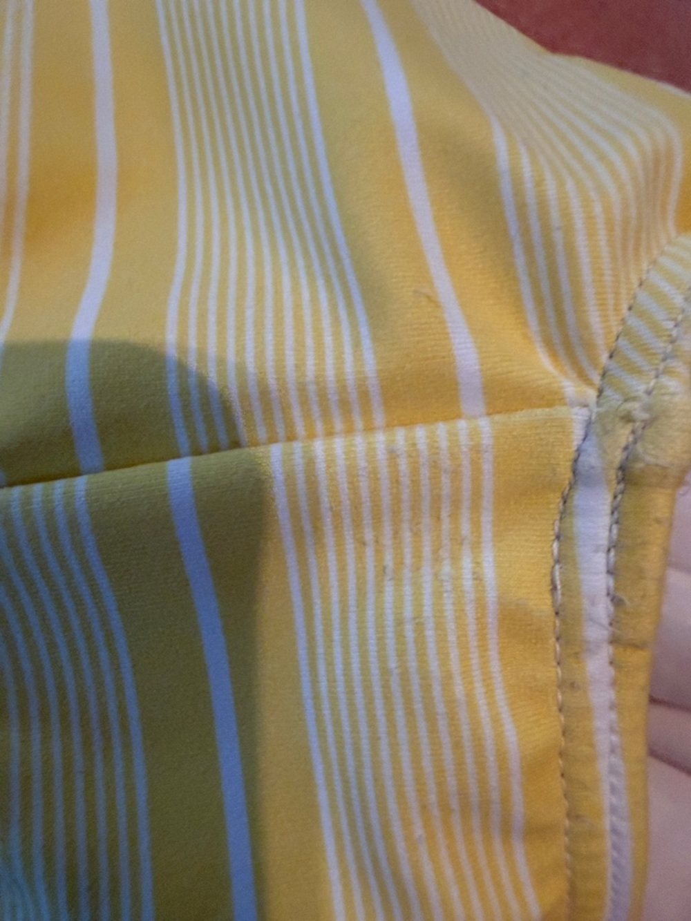 Minnow Yellow Stripe Ruffle Shoulder One-Piece Swimsuit - Picture 4 of 4